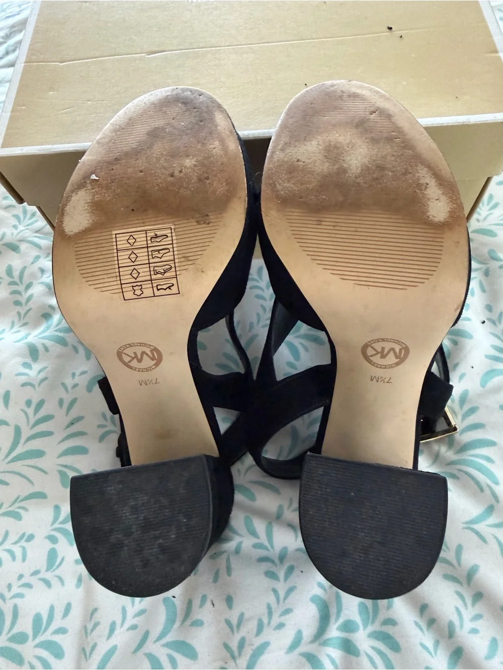 Michael Kors Becky Platform Black Suede Crisscross Wedge Sandals